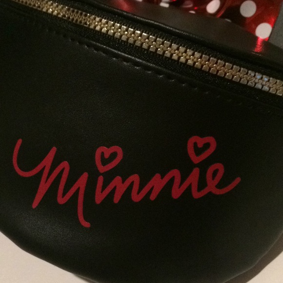 Disney Minnie Mouse Bow Fanny Pack Belt Bag Black - Picture 5 of 8